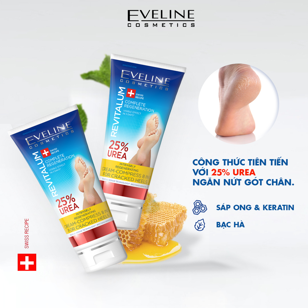 Kem Nứt Gót Chân Eveline UREA 25%. Tuýp 75ml.