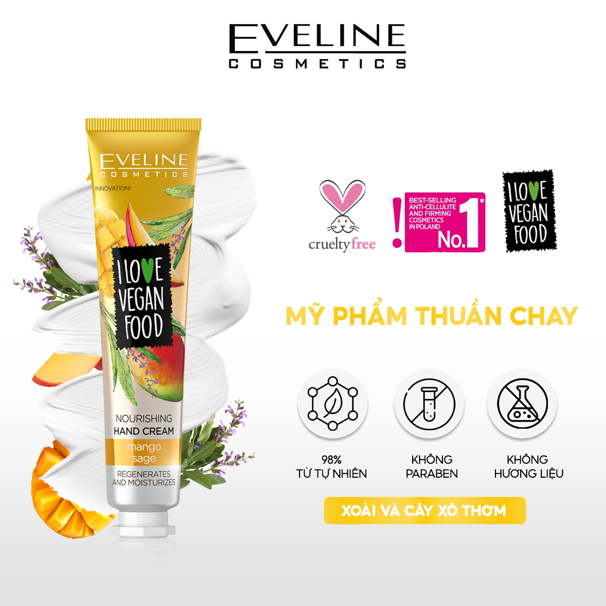 Kem Dưỡng Da Tay Xoài Eveline. Tuýp 50ml