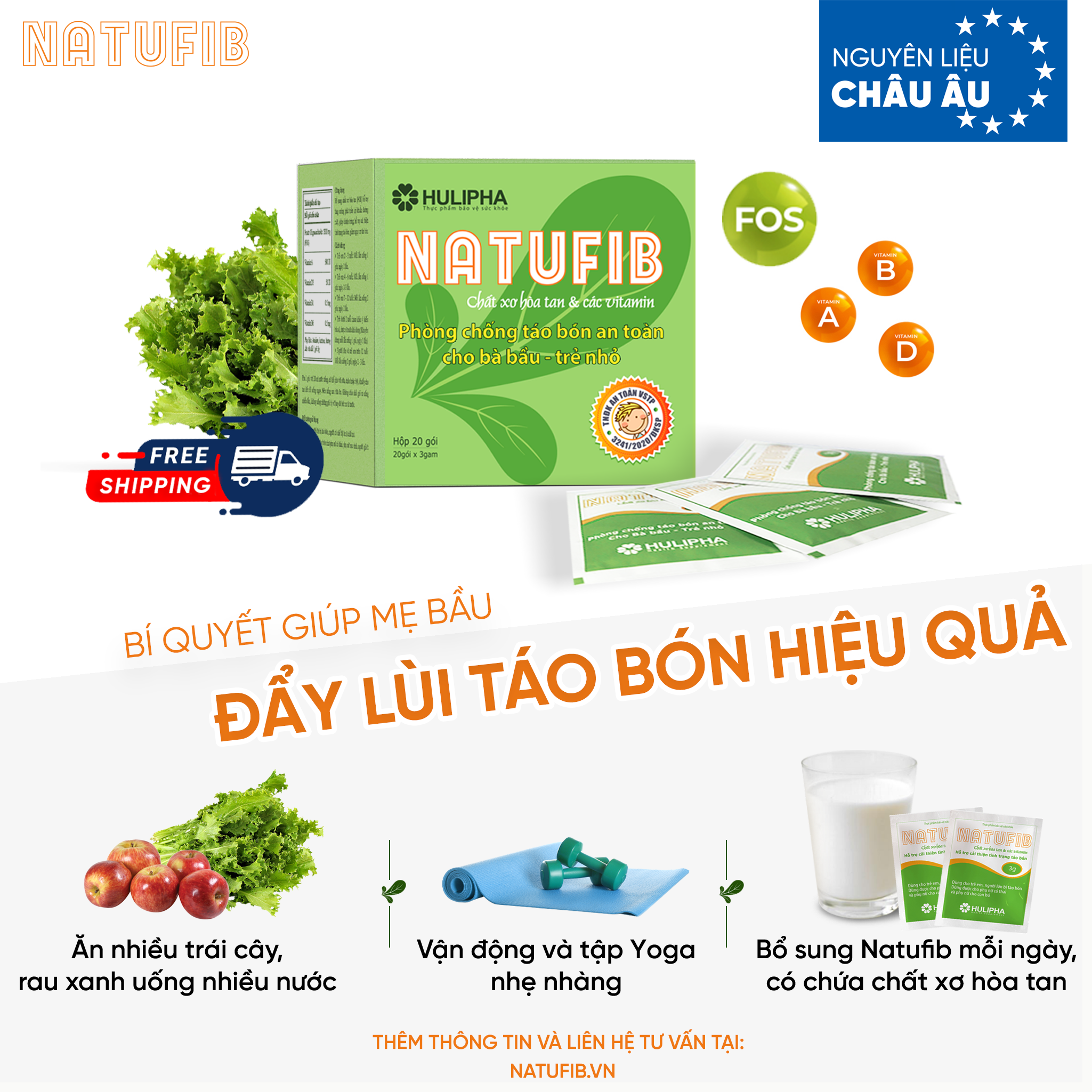 Chất Xơ Hòa Tan Natufib Trị Táo Bón